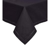 HOMESCAPES Nappe carrée en Tissu, Nappe de Table en 100% Coton uni Noir, Linge de Table Lavable et hypoallergénique - 137 x 137 cm