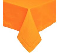 HOMESCAPES Nappe carrée en Tissu, Nappe de Table en 100% Coton uni Orange, Linge de Table Lavable et hypoallergénique - 137 x 137 cm