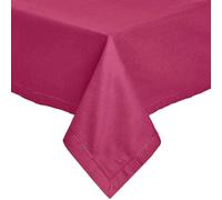 HOMESCAPES Nappe carrée en Tissu, Nappe de Table en 100% Coton uni Prune, Linge de Table Lavable et hypoallergénique - 137 x 137 cm