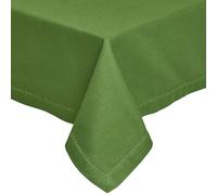 HOMESCAPES Nappe carrée en Tissu, Nappe de Table en 100% Coton uni Vert foncé, Linge de Table Lavable et hypoallergénique - 137 x 137 cm