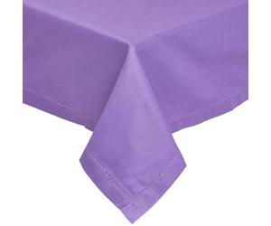 HOMESCAPES Nappe carrée en Tissu, Nappe de Table en 100% Coton uni Violet, Linge de Table Lavable et hypoallergénique - 137 x 137 cm