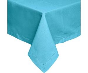 HOMESCAPES Nappe rectangulaire en Tissu, Nappe de Table en 100% Coton uni Bleu, Linge de Table Lavable et hypoallergénique - 137 x 178 cm