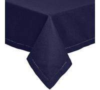 HOMESCAPES Nappe rectangulaire en Tissu, Nappe de Table en 100% Coton uni Bleu Marine, Linge de Table Lavable et hypoallergénique - 178 x 300 cm