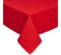 HOMESCAPES Nappe rectangulaire en Tissu, Nappe de Table en 100% Coton uni Rouge, Linge de Table Lavable et hypoallergénique - 137 x 228 cm