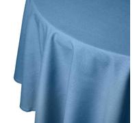 HOMESCAPES Nappe Ronde en Tissu, Nappe de Table en 100% Coton uni Bleu foncé, Linge de Table Lavable et hypoallergénique - 178 cm