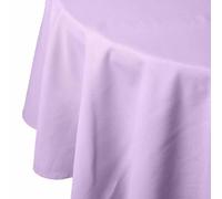 HOMESCAPES Nappe Ronde en Tissu, Nappe de Table en 100% Coton uni Mauve, Linge de Table Lavable et hypoallergénique - 178 cm