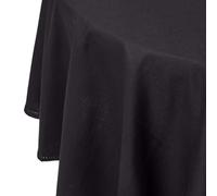 HOMESCAPES Nappe Ronde en Tissu, Nappe de Table en 100% Coton uni Noir, Linge de Table Lavable et hypoallergénique - 178 cm