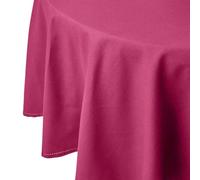 HOMESCAPES Nappe Ronde en Tissu, Nappe de Table en 100% Coton uni Prune, Linge de Table Lavable et hypoallergénique - 178 cm