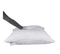 HOMESCAPES Oreiller 80x80 cm en Plumes et Duvet d’oie et Coton, Oreiller Naturel Moelleux Hypoallergénique Anti acarien