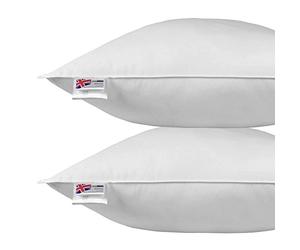 HOMESCAPES Oreiller synthétique en Microfibre Ultra Douce, Lot de 2 Oreillers carrés 80x80 cm, Moelleux Hypoallergénique Anti-acariens
