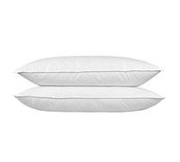 HOMESCAPES Oreillers naturels en Plumes et Duvet d'oie, Lot de 2 Maxi oreillers rectangulaire 50x90 cm