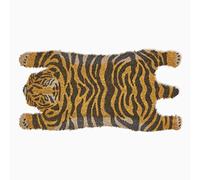HOMESCAPES Paillasson coloré en Fibres de Coco en Forme de Tigre et Revers Caoutchouc antidérapant, 74 cm