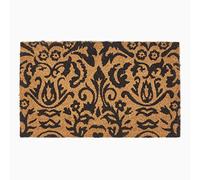 HOMESCAPES Paillasson de 45 x 75 cm Noir Style Baroque 100% Fibres Naturelles de Coco