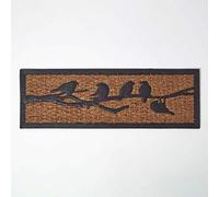 HOMESCAPES Paillasson en Caoutchouc et Fibres de Coco à Motif Oiseaux, 25 x 75 cm