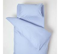 HOMESCAPES Parure de lit Enfant en Coton égyptien 200 Fils Bleu, Housse de Couette 120x150 cm et Taie d’Oreiller 40x60 cm