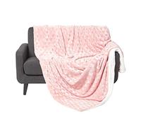 HOMESCAPES Plaid Polaire Ultra Doux Rose et Revers Sherpa, jeté de canapé ou Dessus de lit, 160X200 cm