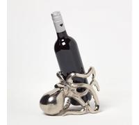 HOMESCAPES Porte-Bouteille de Vin Pieuvre en Aluminium 15 x 12 x 20 cm | Support Bouteille Décoratif, Présentoir Vin Original, Décoration Marine pour Bar et Table