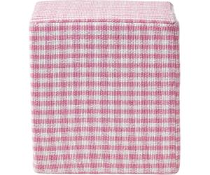HOMESCAPES Pouf à carreaux Vichy rose et blanc - Pouf, 36x38 cm