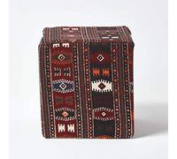 HOMESCAPES Pouf carré Motifs Kilim Multicouleurs 36 x 36 x 38 cm
