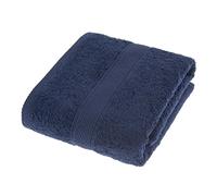 HOMESCAPES Serviette de Bain en 100% Coton Turc - Ultra Doux et Absorbant - 500 g/m² - Bleu Marine - 70 x 130 cm