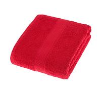HOMESCAPES Serviette de Bain en 100% Coton Turc - Ultra Doux et Absorbant - 500 g/m² - Rouge - 70 x 130 cm