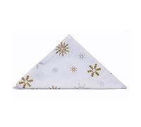 HOMESCAPES Serviette de Table de Noël en Tissu Coton, Lot de 4, Blanc Flocons de Neige, Décoration de Table de Noël
