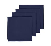 HOMESCAPES Serviette de Table en Tissu Coton, Lot de 4, Linge de Table uni, Bleu Marine 45x45 cm