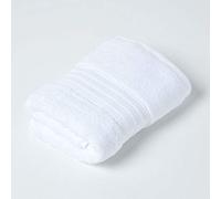 HOMESCAPES Serviette de Toilette en 100% Coton Pima, Coloris Blanc, Serviette de Bain 50 x 90 cm