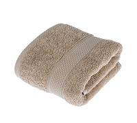 HOMESCAPES Serviette de Toilette en 100% Coton Turc - Ultra Doux et Absorbant - 500 g/m² - Beige - 50 x 90 cm