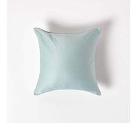 HOMESCAPES Taie d’Oreiller 40x40 cm en 100% Coton Bio 400 Fils Coloris Bleu