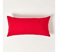 HOMESCAPES Taie d’Oreiller 40x80 cm en 100% Coton égyptien 200 Fils, Taie d’Oreiller rectangulaire Coloris Rouge