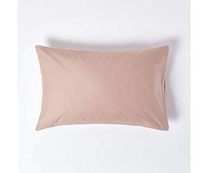 HOMESCAPES Taie d’Oreiller 50x75 cm, 100% Satin de Coton égyptien 1000 Fils, Coloris Beige Taupe