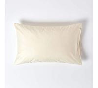 HOMESCAPES Taie d’Oreiller 50x75 cm, 100% Satin de Coton égyptien 1000 Fils, Coloris Crème