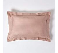 HOMESCAPES Taie d’Oreiller 50x75 cm en Percale de Coton égyptien 330 Fils, Taie d’Oreiller rectangulaire à Volants, Coloris Taupe