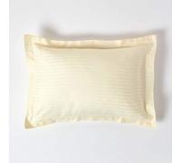 HOMESCAPES Taie d’Oreiller 50x75 cm en Percale de Coton égyptien 330 Fils, Taie d’Oreiller rectangulaire à Volants, Coloris Jaune Pastel