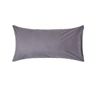 HOMESCAPES Taie d’Oreiller 50x90 cm en 100% Coton égyptien 200 Fils, Taie d’Oreiller rectangulaire Coloris Gris foncé