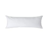 HOMESCAPES Taie de traversin 140 cm en 100% Coton égyptien 200 Fils - Lot de 2, Taie d’Oreiller 50x140 cm Coloris Blanc