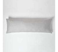 HOMESCAPES Taie de traversin 140 cm en 100% Coton égyptien 200 Fils - Lot de 2, Taie d’Oreiller 50x140 cm Coloris Gris