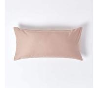 HOMESCAPES Taie d'oreiller 40x80 cm, 100% Satin de Coton égyptien 1000 Fils, Coloris Beige Taupe