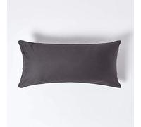 HOMESCAPES Taie d'oreiller 40x80 cm, 100% Satin de Coton égyptien 1000 Fils, Coloris Gris foncé