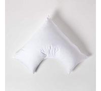 HOMESCAPES Taie d'oreiller Forme V en 100% Coton Bio égyptien 400 Fils, Coloris Blanc 38 x 76 x 38 x 76 cm