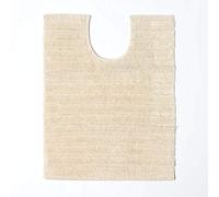 HOMESCAPES - Tapis Contour WC crème Rayures en Relief 100% Coton 1500 g/m² - 50 x 60 cm