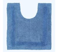 HOMESCAPES Tapis Contour WC en Coton, Tapis WC et lavabo 50x55 cm, Tapis de Bain Bleu Cobalt