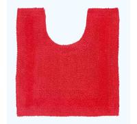 HOMESCAPES Tapis Contour WC en Coton, Tapis WC et lavabo 50x55 cm, Tapis de Bain Rouge