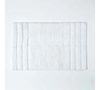 HOMESCAPES Tapis de Bain antidérapant 50 x 80cm, Tapis Salle de Bain en Pur Coton Ultra Doux, Couleur Blanc