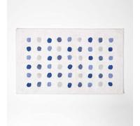 HOMESCAPES Tapis de Bain Bleu à Pois, Tapis de Salle de Bain Absorbant 50x80 cm