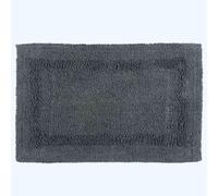 HOMESCAPES Tapis de Bain de Luxe 1600 g/m² Extra Doux 100% Coton réversible, antidérapant, Lavable, Super Absorbant, séchage Rapide, 50 x 80 cm Gris