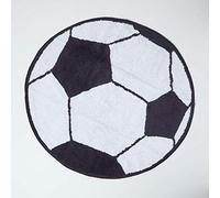HOMESCAPES Tapis de Bain décoratif de 80 cm de diamètre avec Le Design Ballon de Foot