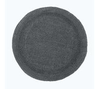 HOMESCAPES Tapis de Bain Rond en Coton, Tapis Rond Salle de Bain 80 cm, Tapis de Bain Gris