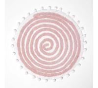 HOMESCAPES Tapis de Bain Rond Rose Spirale tuftée, Tapis de Salle de Bain Absorbant 60 cm